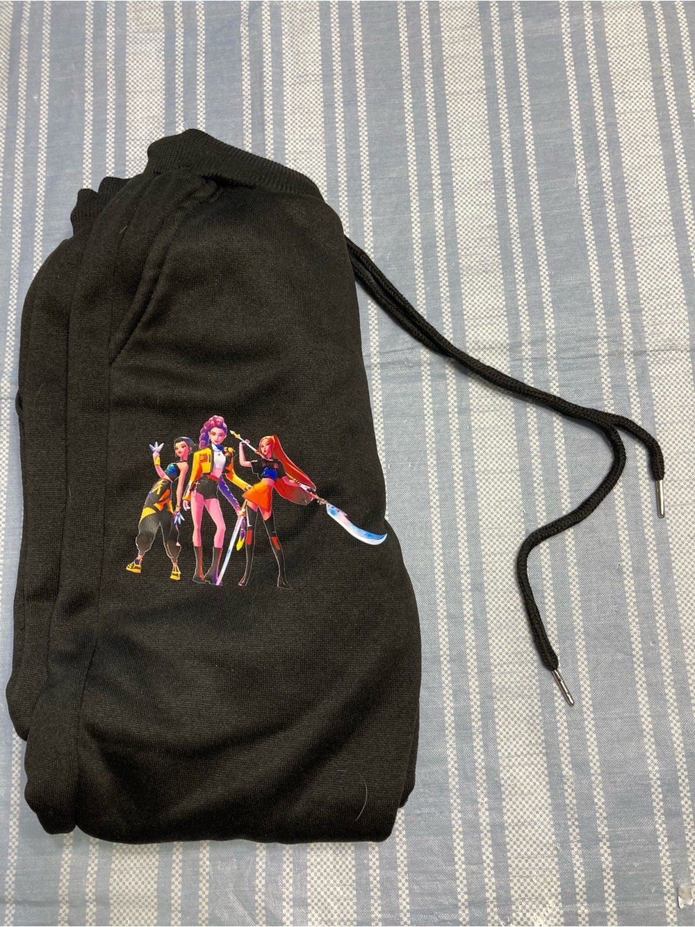 Kids Black Graphic Jogger Sweatpants with Colorful Character Print - Picture 5 of 8